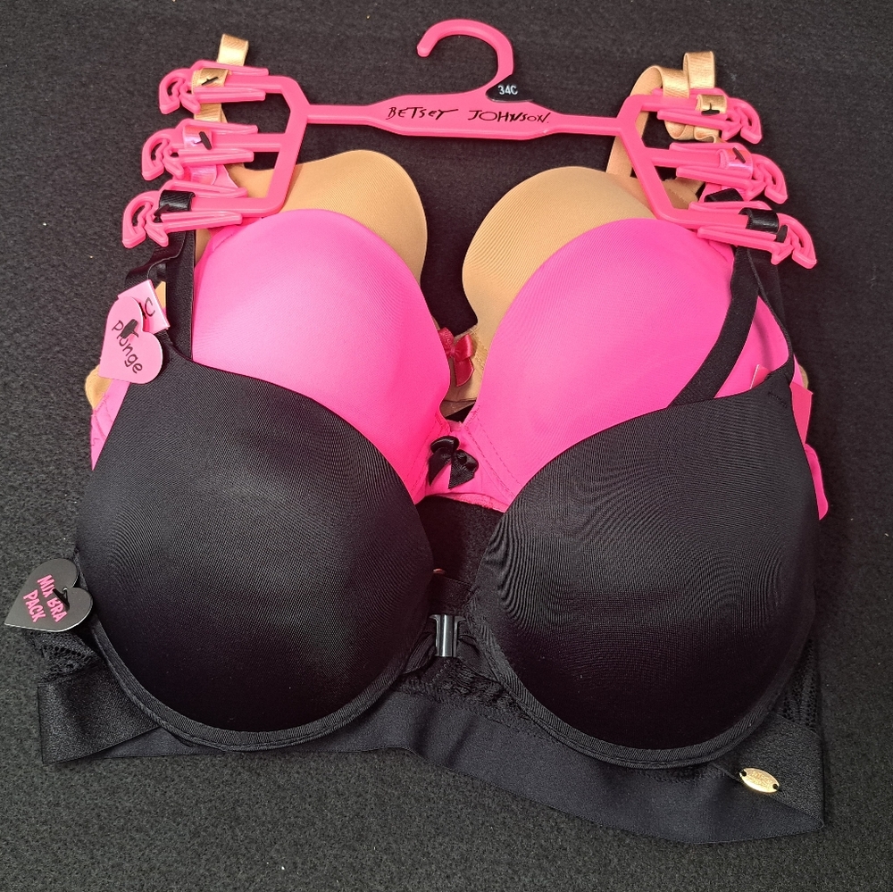 Betsey Johnson Three Piece Mixed Bra Pack 34C & 36B